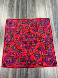 Vintage Silk Scarf Floral Design