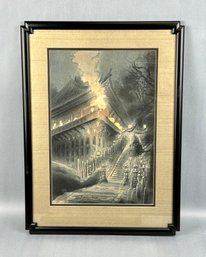 Kotozuka Eiichi Large Torch At Nigatsu-do Temple Woodblock Print