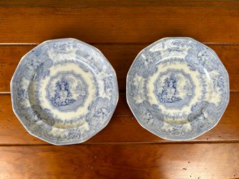 Set Of 2 Vintage Blue & White Transferware - Hulse, Nixon & Adderley - Mycene
