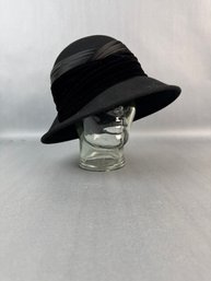 August:  Black Wool Ladies Hat