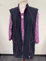 Catherines: Matching Shirt And Full Zip Long Jacket - 1X