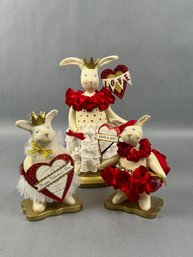 Three Lily Pearl Valentines Day Bunnies