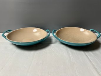Le Creuset Caribbean Stoneware Mini Wok Dish 28oz Set Of 2