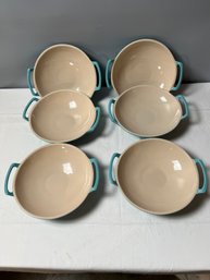 Le Creuset Caribbean Stoneware Mini Wok Dish 28oz Set Of 6