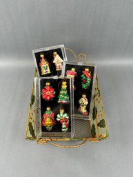 Hand Crafted Christmas Ornaments With Basket