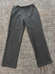 LL Bean:  Black Elastic Waist Pants - Med Petite