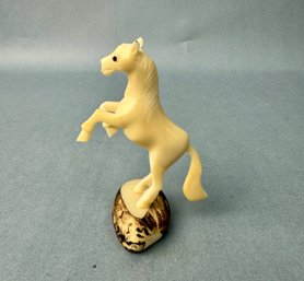 Small White Horse Rearing Up