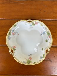 Vintage Handpainted Nippon 3 Handled Clover Bowl