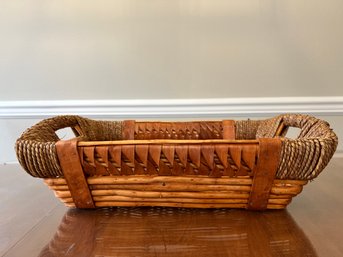 Wrapped Edge Two Tone Rectangular Basket