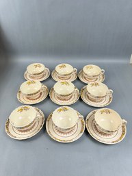 Nine Spode Buttercup Cup And Saucers