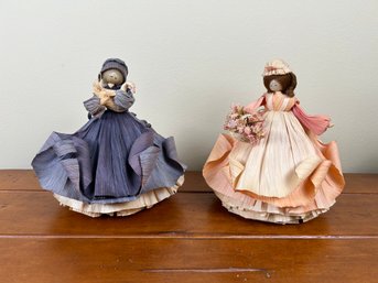 Pair Of Corn Husk Dolls