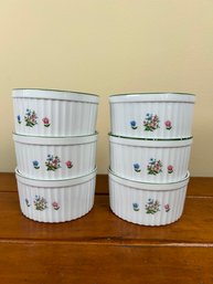 Set Of 6 Petite Fleur By Andrea Large Ramikens