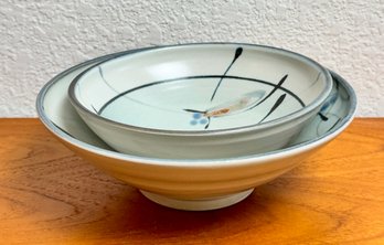 Two Studio Pottery Bowls By Bosta