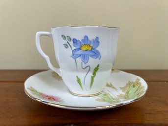 Mismatched Bone China Cup & Saucer