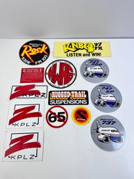 13 Vintage Radio Station Bumper Stickers.