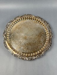 Baroque By Wallace Footed Silver Plate Tray
