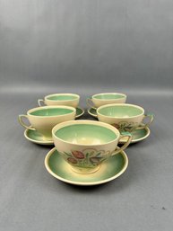Susie Cooper Lot Of 5 Cup And Saucers MCM