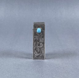 800 Silver Engraved Lipstick Case