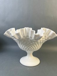 Fenton Hobnail Milk Glass Compote.