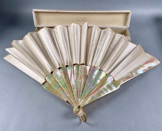 Antique Tiffany & Co. Silk & Mother Of Pearl Fan With Box  - Tiffany & Co., Union Square