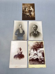 Group Of 5 Victorian Photographs & Cabinet Cards