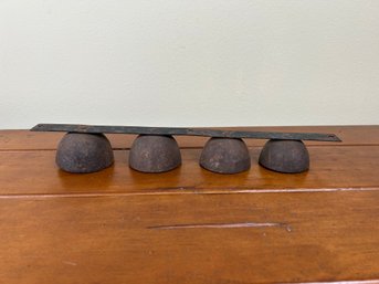 Vintage Mountable Metal Strip With 4 Bells - Door Bells