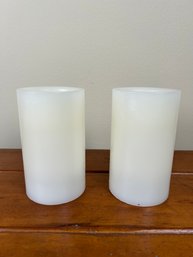 Pair Of Off White Battery Operated Candles