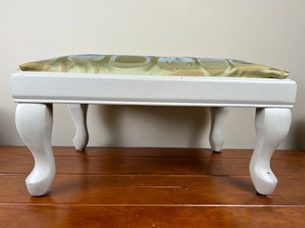 Painted Low Wood And Upholstered Foot Stool  - Bombay Company