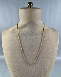 14K Yellow & White Gold Twisted Rope Necklace - Italy