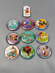 Vintage 1984 Los Angeles Olympics Buttons Pin Pinback