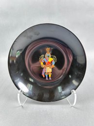 Hopi Hummingbird Kachina Hand Inlaid Wood & Metal Design Bowl By Couroc