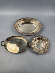 3 Pieces Of Silver Plate Serving Pieces