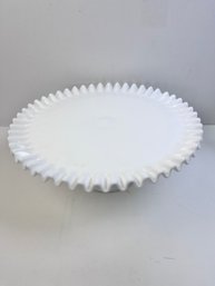 Vintage Hobnail Milk Glass 12.5 Cake Plate.