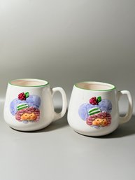 Vintage Strawberry Shortcake Raspberry Tart Pair Of Mugs