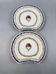 Pair Of Decorative Hand Painted Plates
