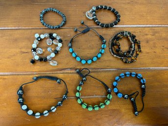Mixed Lot Of 8 Beaded Bracelets