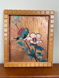 Vintage Hammered Copper Painted Art