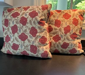 2 Feather Throw Pillows Floral