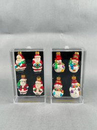 Eight Hand Crafted Glass Ornaments