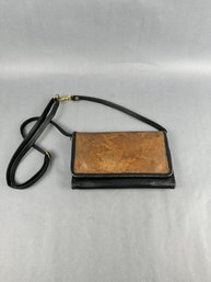 Vintage Leaf Leather Crossbody Purse