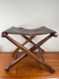 Leather Folding Bench Stool