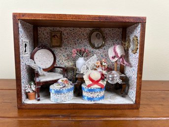 MIniature Parlor Room Scene Shadow Box