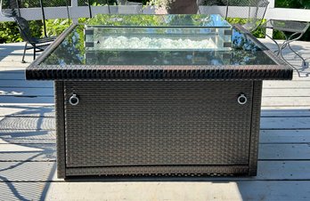 Outland Living Fire Table With Glass Wind Break