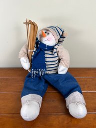 Holiday Fabric Snowman Skier