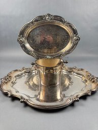 Lot Of 3 Silver Plate Serving Pieces