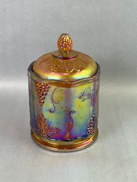 Vintage Marigold Covered Carnival Glass Harvest Grape Indiana Glass