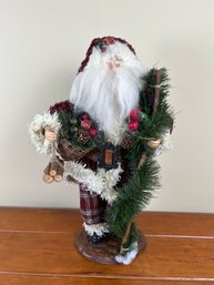 Holiday St. Nick With Basket And Wood Bundle