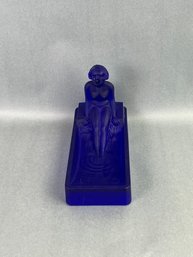 Art Deco Henrich Hoffman Style Cobalt Blue Soap Dish