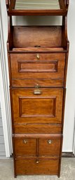 Antique Railroad Washroom Cabinet With Sink & Mirror