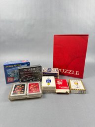 Lot Of Puzzles, Cards And Games